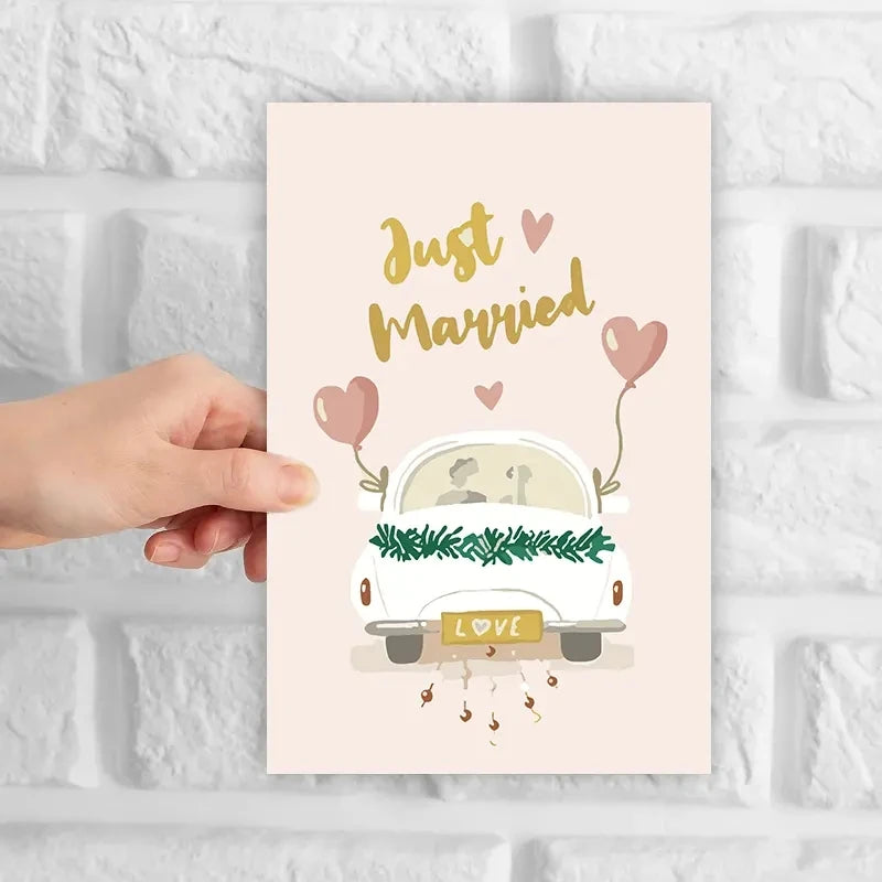 1pc Creative and interesting greeting cards, birthday gifts for family and friends Wedding Congratulations Card.