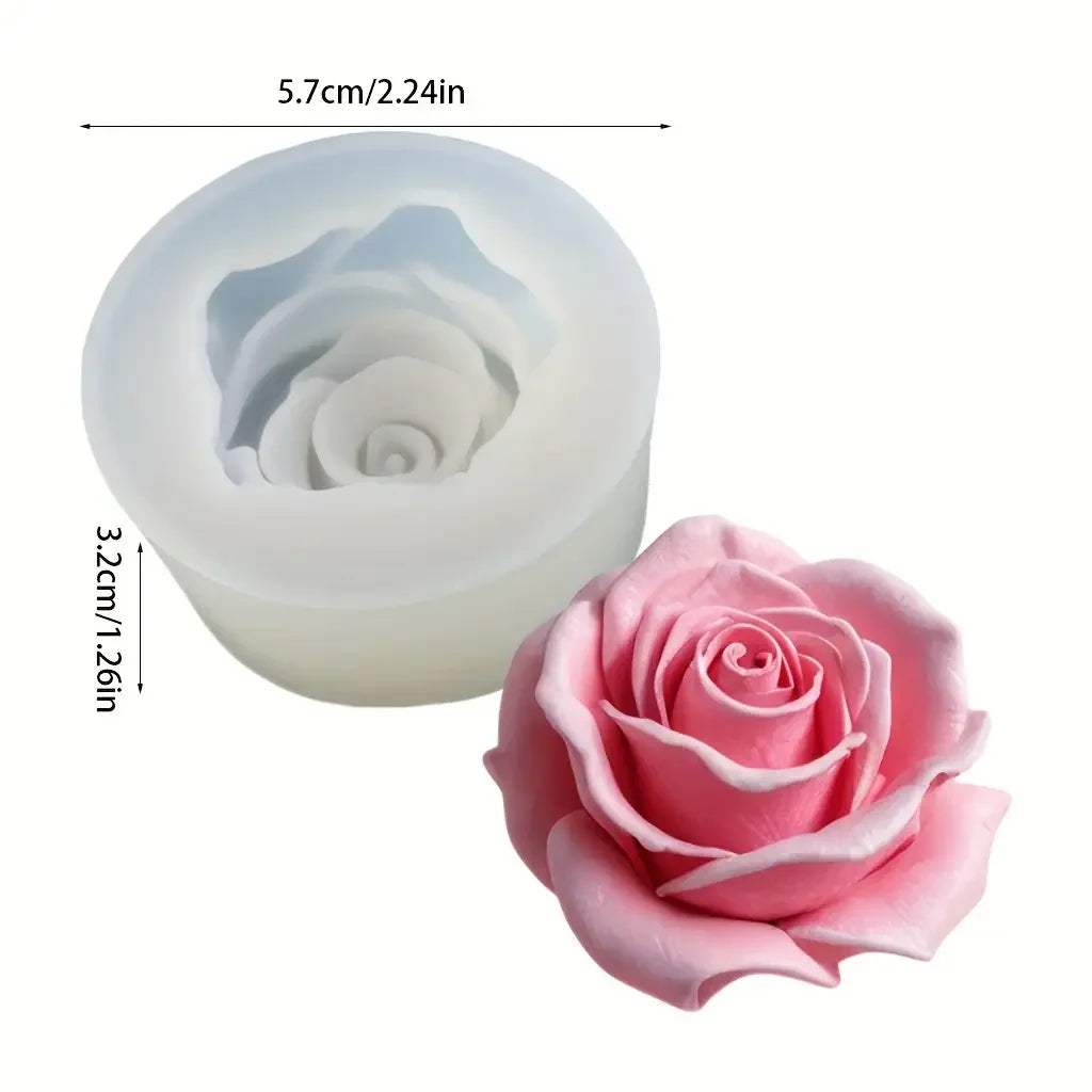 1 Rose Silicone Candle Mold - 3D Floral Design, Suitable for DIY Scented Candles, Epoxy Resin Crafts, Jewelry Casting, Home Decoration, Wedding and Valentine's Day Gifts, Romantic Gift Projects | Flower Candle Mold | Detailed