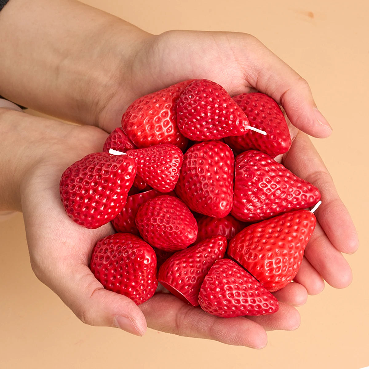 4Pcs Strawberry Shaped Silicone Candle Mold DIY Handmade Fruit Scented Candles Soap Craft Casting Molds Home Valentine's Day Dec