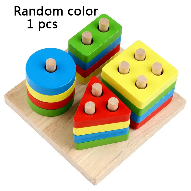1 Set Wooden Puzzle Baby Early Education Fun Game Children Thinking Logic Square Toy Puzzle