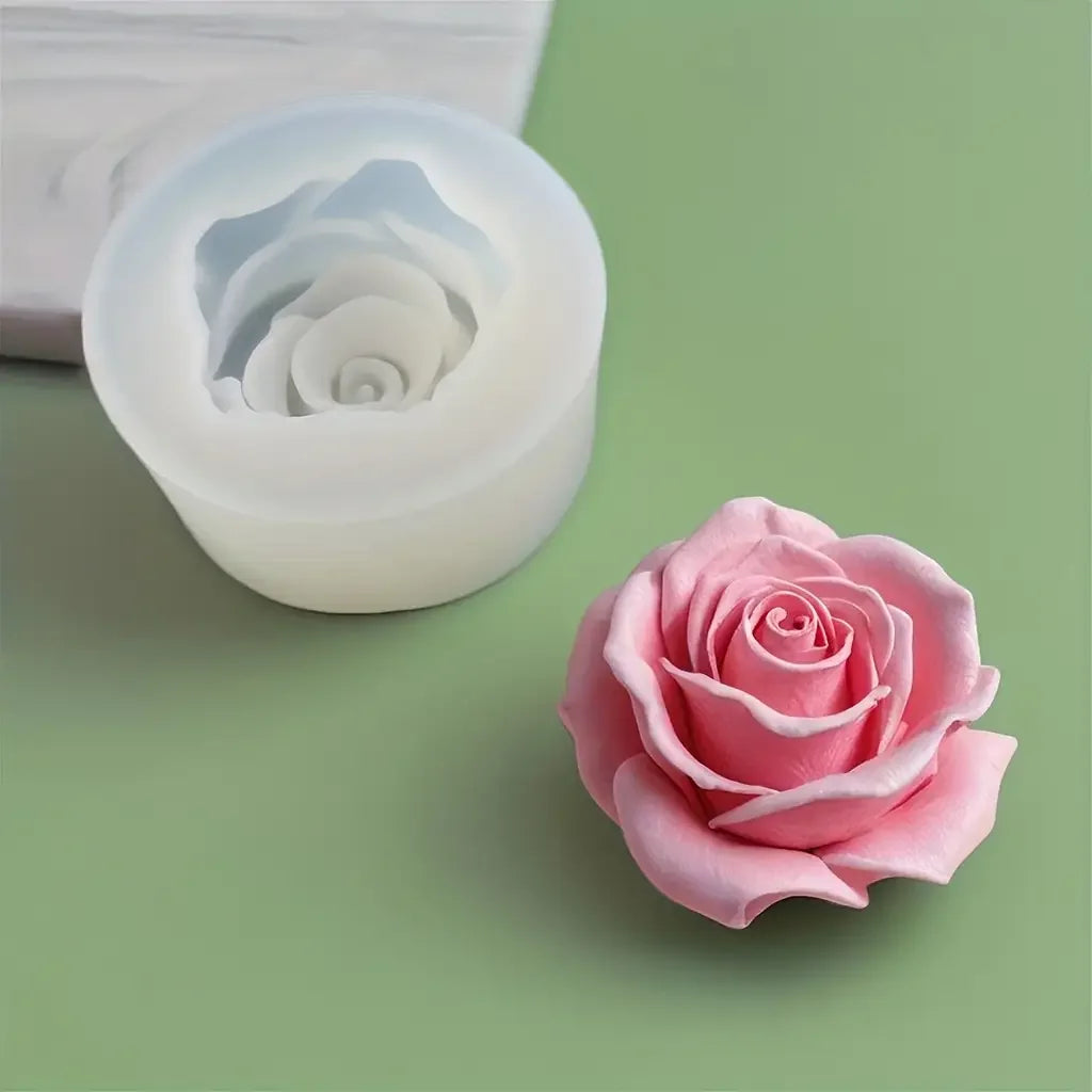 1 Rose Silicone Candle Mold - 3D Floral Design, Suitable for DIY Scented Candles, Epoxy Resin Crafts, Jewelry Casting, Home Decoration, Wedding and Valentine's Day Gifts, Romantic Gift Projects | Flower Candle Mold | Detailed