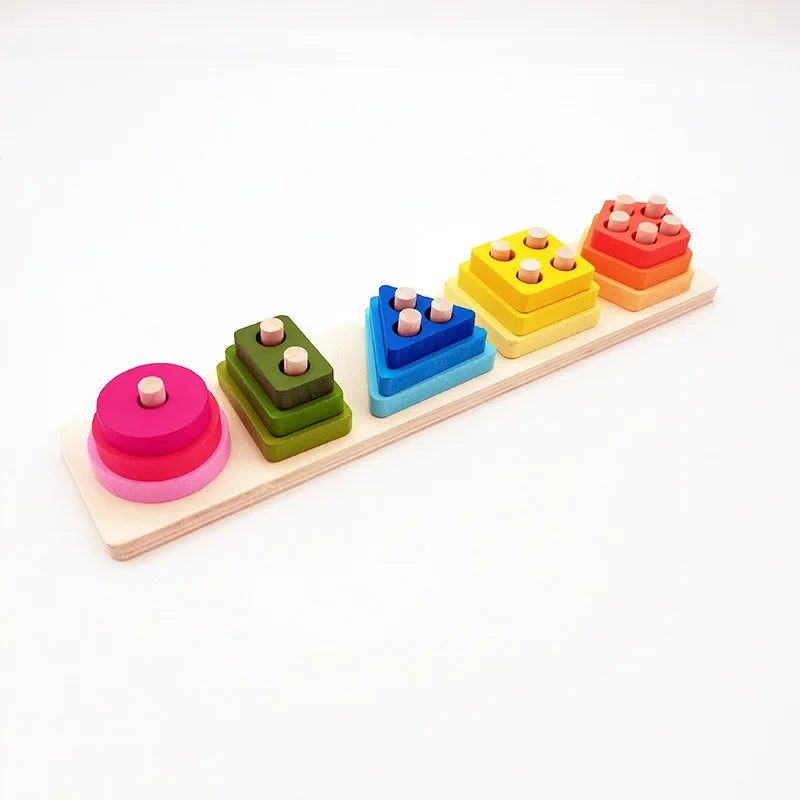 1 Set Wooden Puzzle Baby Early Education Fun Game Children Thinking Logic Square Toy Puzzle