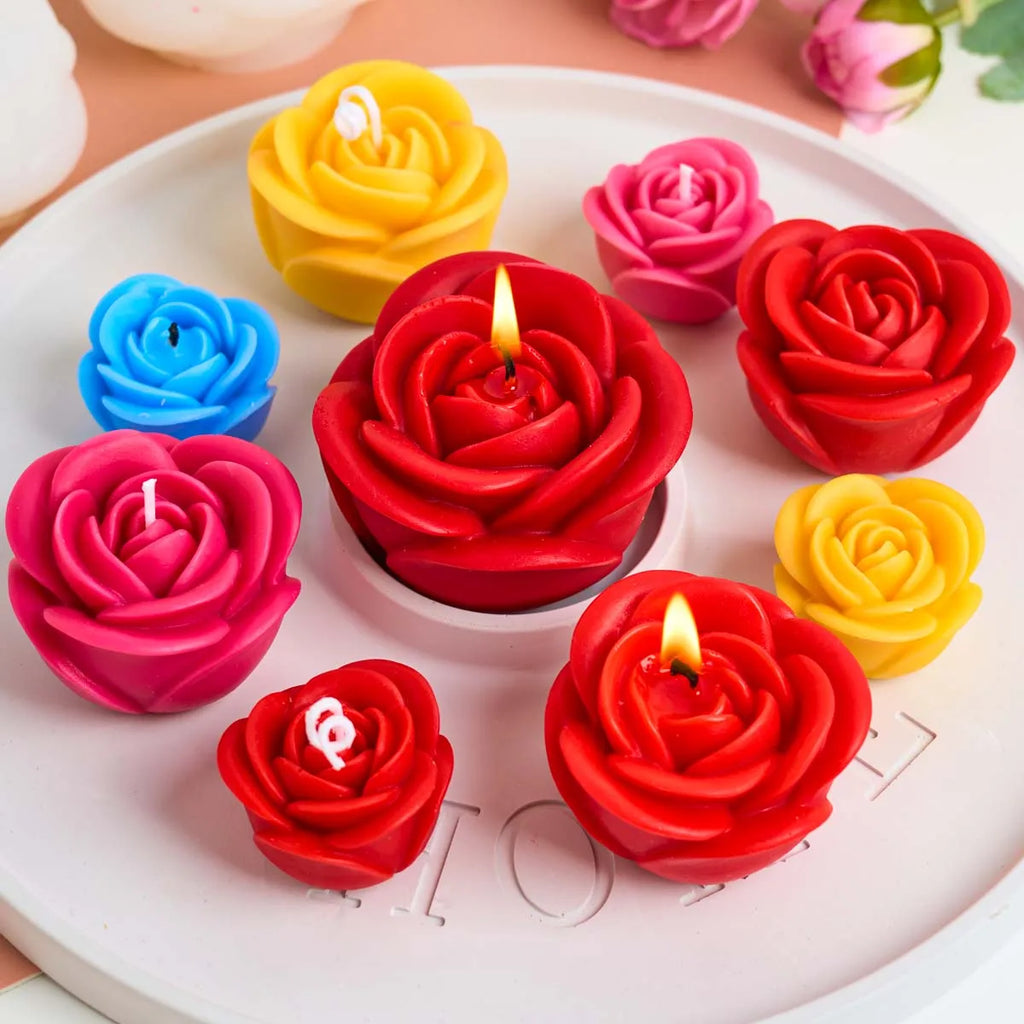 3D Rose Flower Silicone Candle Mold DIY Valentine's Day Scented Candles Soap Molds Plaster Resin Chocolate Craft Making Home Dec
