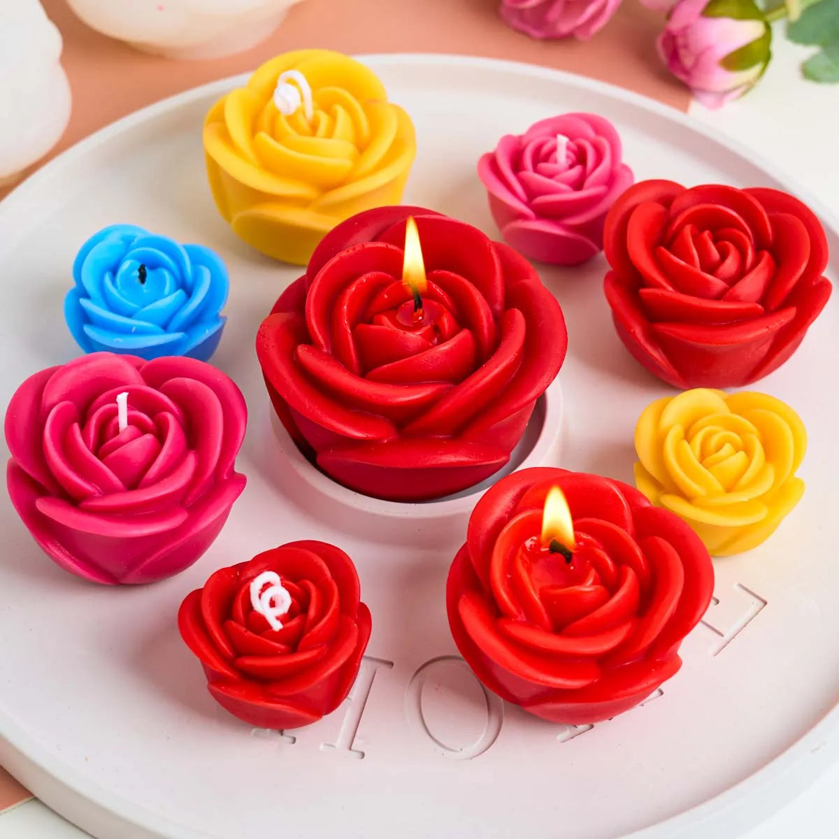 3D Rose Flower Silicone Candle Mold DIY Valentine's Day Scented Candles Soap Molds Plaster Resin Chocolate Craft Making Home Dec