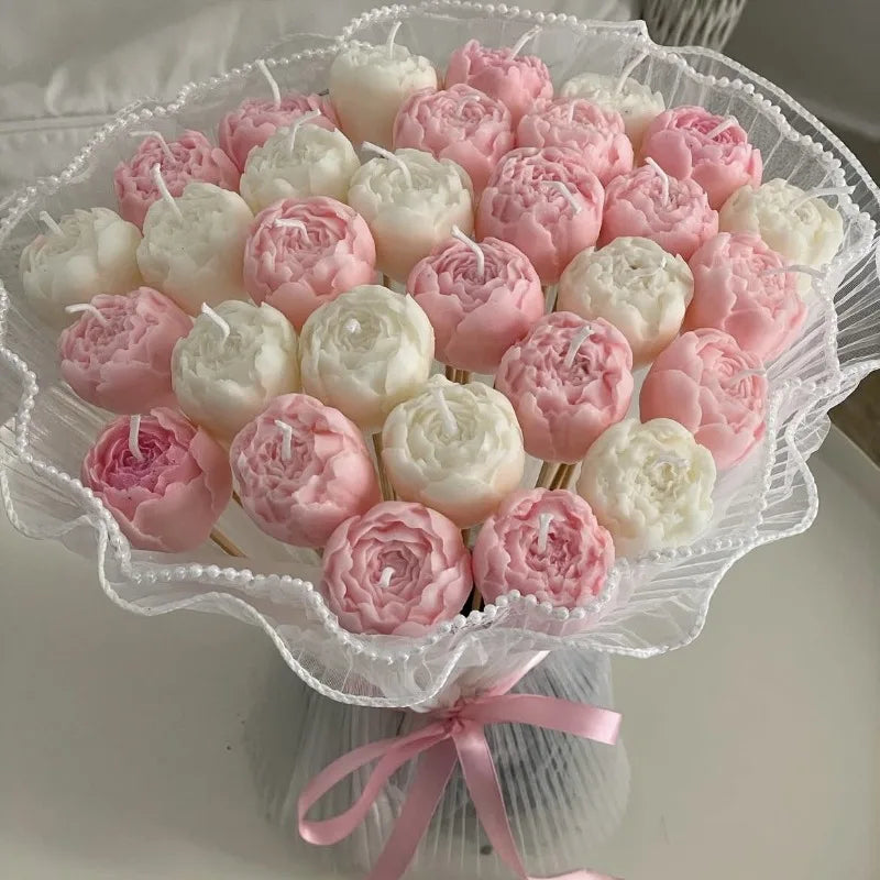 1Pc Romantic Rose Bud Scented Candles Smokeless Room Decorative Candle Valentine's Day Wedding Birthday Party Decoration Gifts