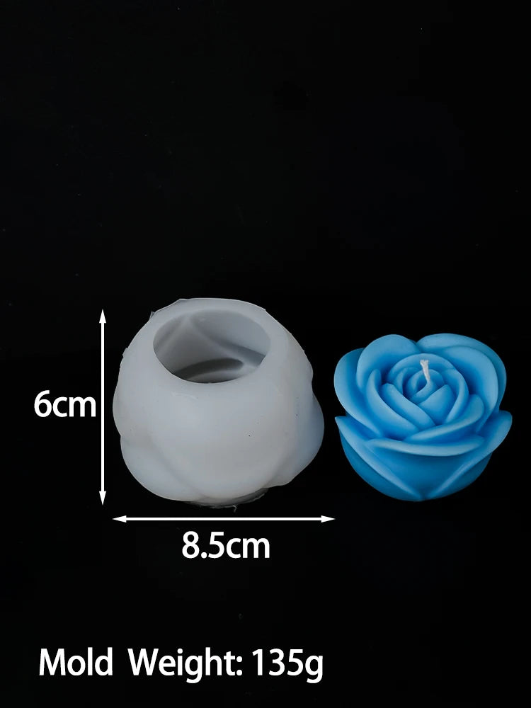 3D Rose Flower Silicone Candle Mold DIY Valentine's Day Scented Candles Soap Molds Plaster Resin Chocolate Craft Making Home Dec