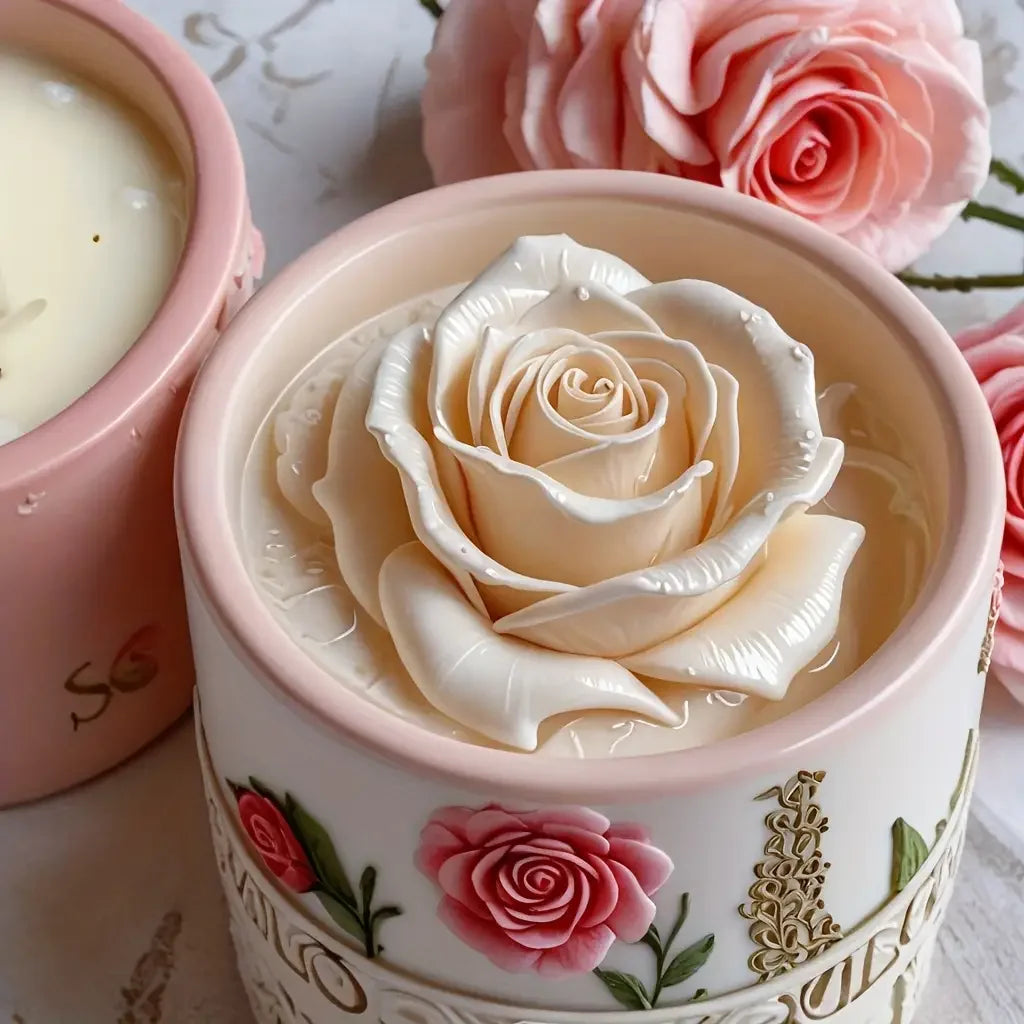 1 Rose Silicone Candle Mold - 3D Floral Design, Suitable for DIY Scented Candles, Epoxy Resin Crafts, Jewelry Casting, Home Decoration, Wedding and Valentine's Day Gifts, Romantic Gift Projects | Flower Candle Mold | Detailed