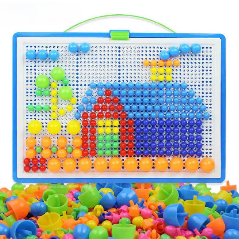 296pcs 3D Puzzle Educational STEM Toys, Mushroom Grain Design Boxed Building Board Games for Kids Learning Activities