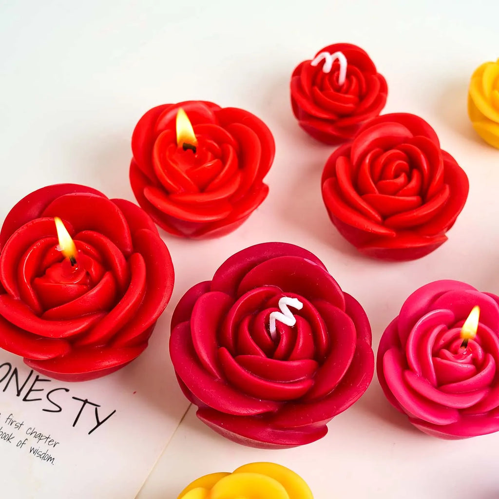 3D Rose Flower Silicone Candle Mold DIY Valentine's Day Scented Candles Soap Molds Plaster Resin Chocolate Craft Making Home Dec