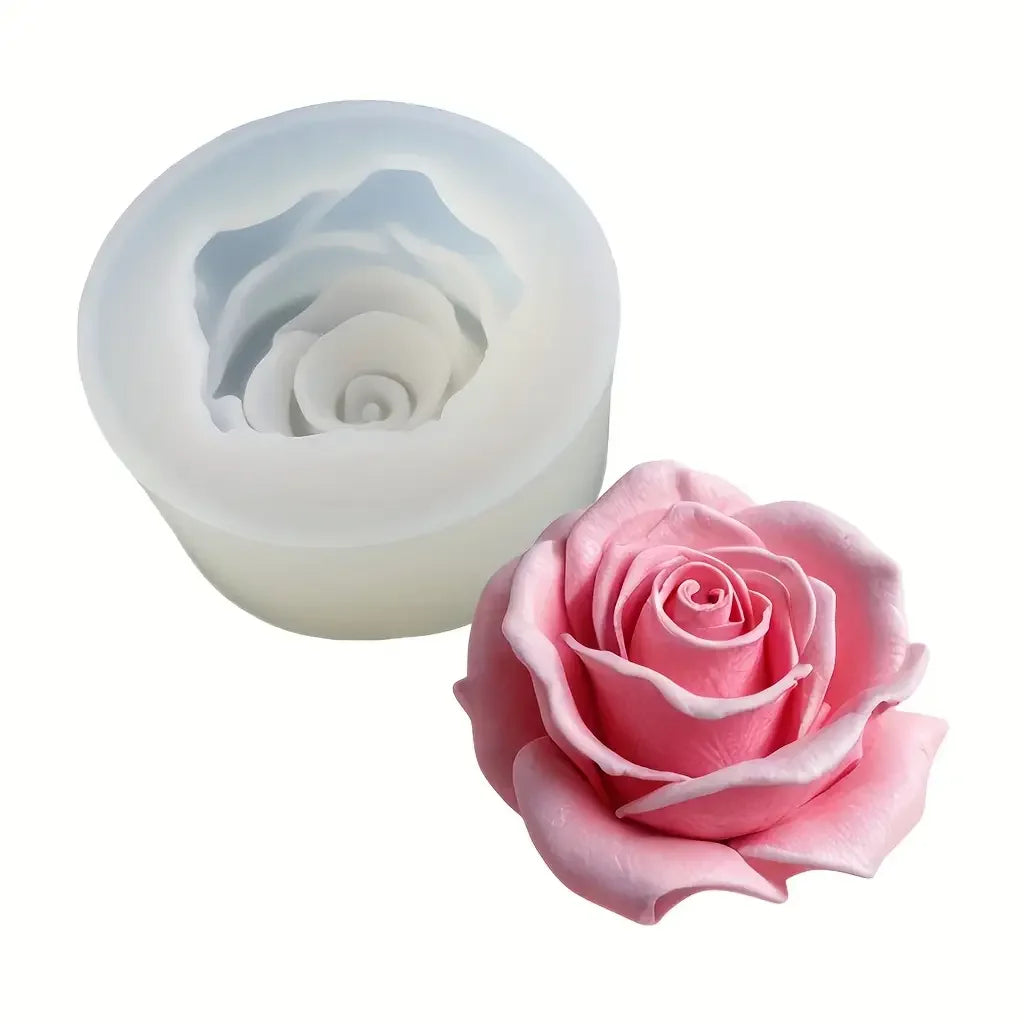 1 Rose Silicone Candle Mold - 3D Floral Design, Suitable for DIY Scented Candles, Epoxy Resin Crafts, Jewelry Casting, Home Decoration, Wedding and Valentine's Day Gifts, Romantic Gift Projects | Flower Candle Mold | Detailed