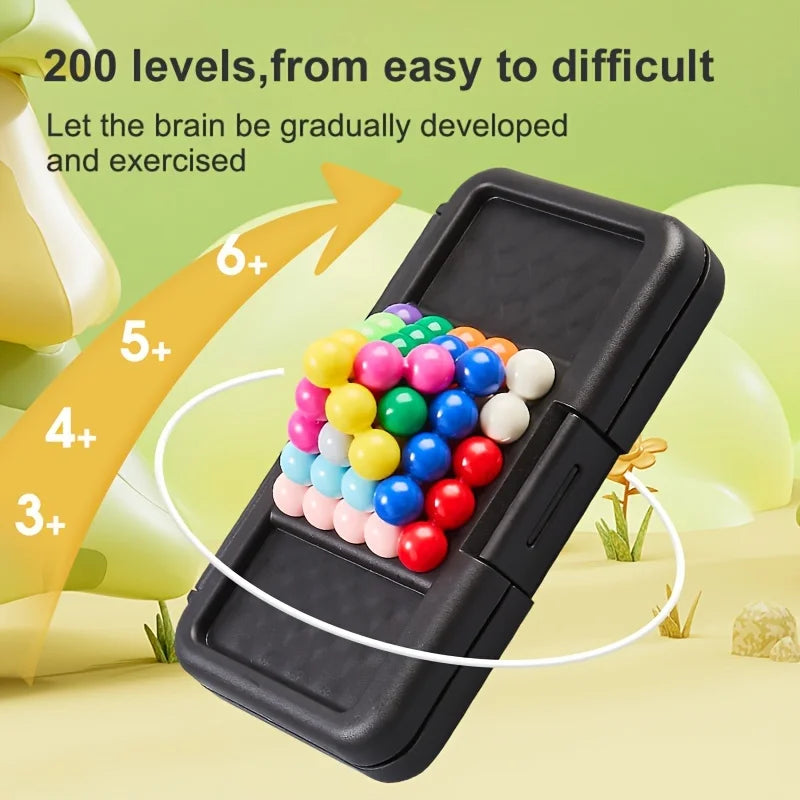 3D Puzzle Board Game - 200 Challenges for Kids, Brain Teaser Gifts for Boys Girls, Educational STEM Learning Toys