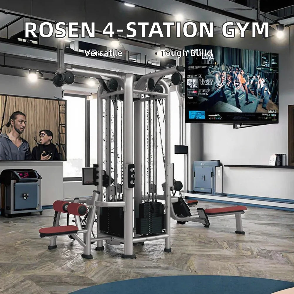 Commercial Home Use 4 Station Multi-Function Gym Equipment ABS Strength Training Workout Machines for Body Building