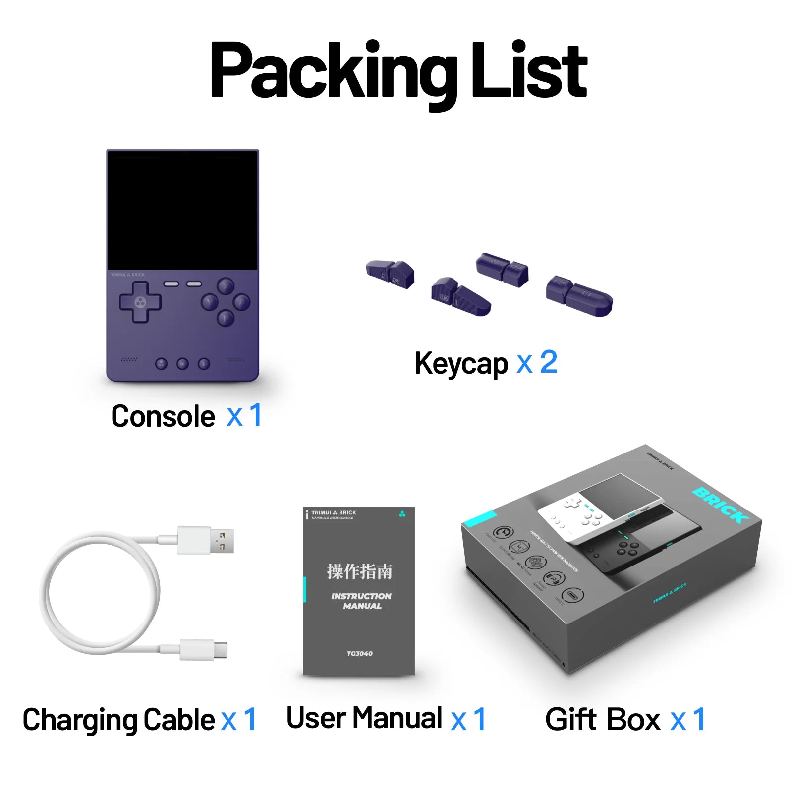 AMPOWN Trimui BRICK Portable Retro Video Games Consoles 3.2'' IPS Screen Handheld Game Players Emulator Linux System Allwinner