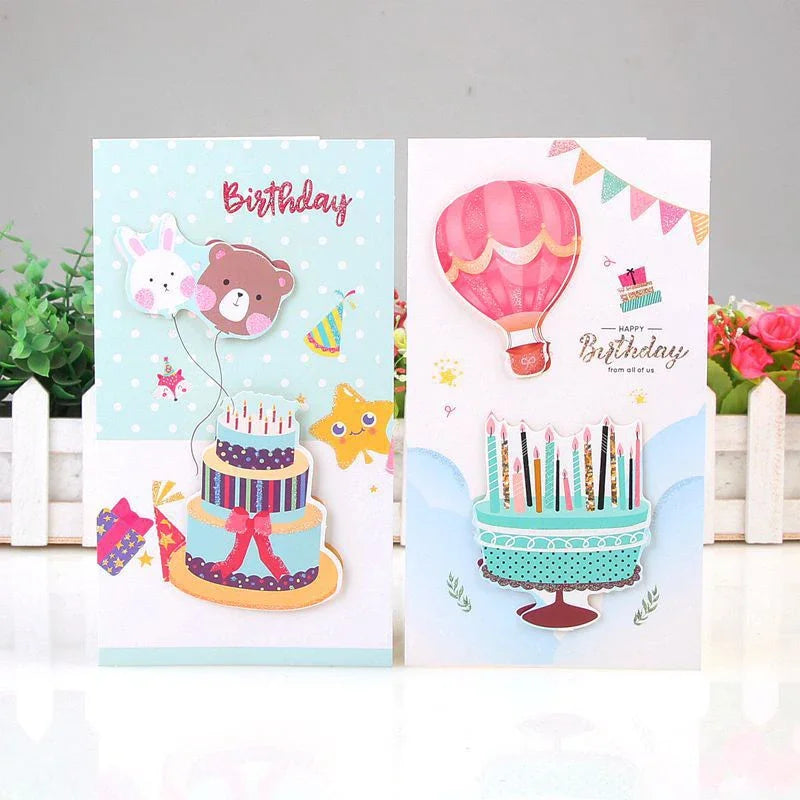 8pcs/set, Birthday 3D Greeting Cards With Envelopes, Greeting Cards, Christmas Greeting Cards, Blessings Greeting Cards