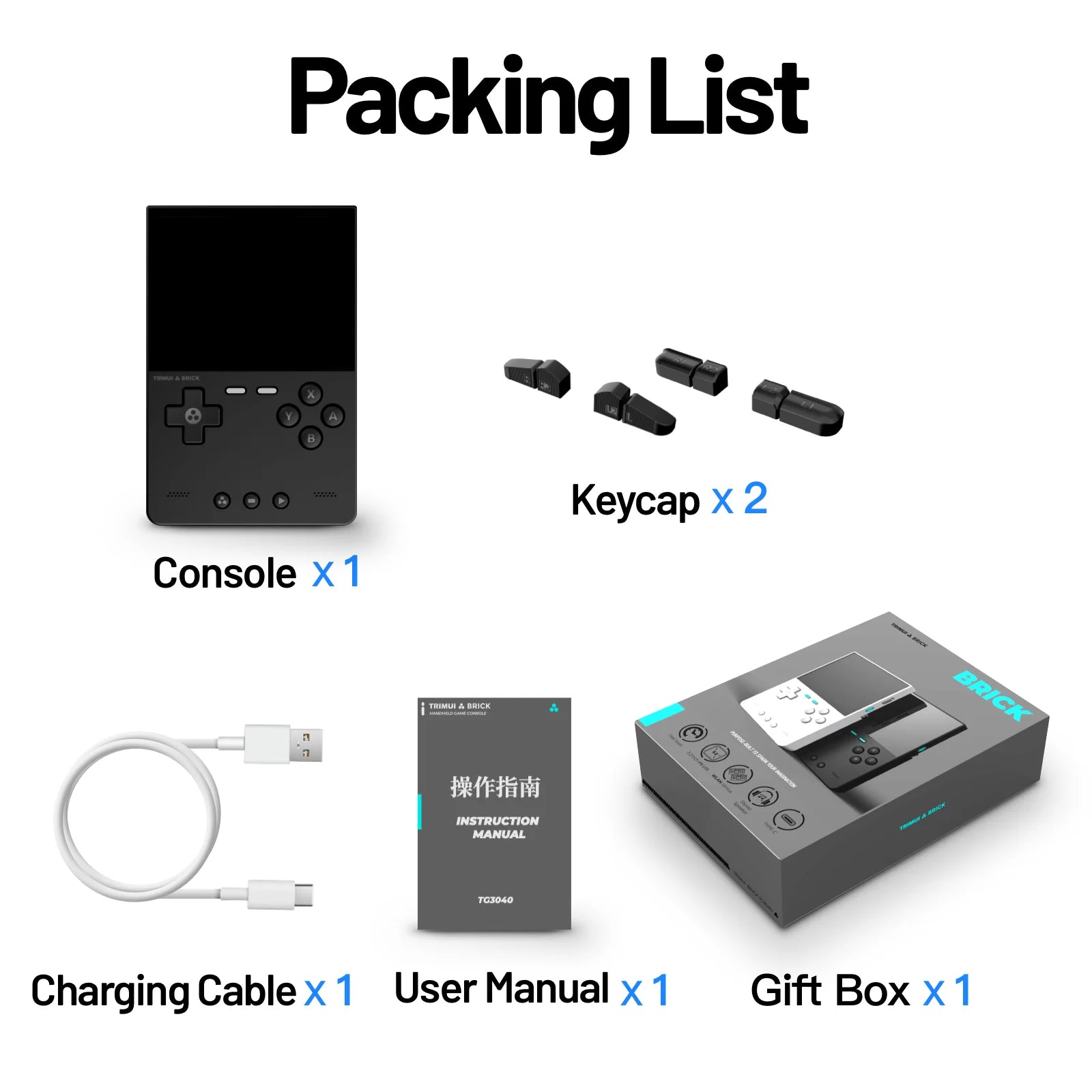 AMPOWN Trimui BRICK Portable Retro Video Games Consoles 3.2'' IPS Screen Handheld Game Players Emulator Linux System Allwinner