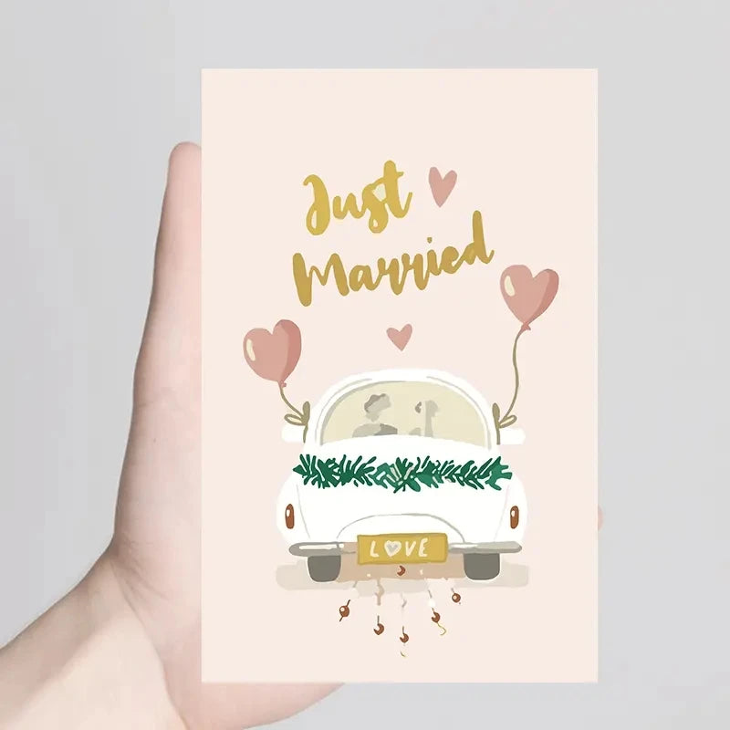 1pc Creative and interesting greeting cards, birthday gifts for family and friends Wedding Congratulations Card.