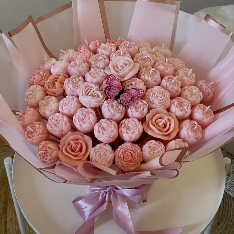 1Pc Romantic Rose Bud Scented Candles Smokeless Room Decorative Candle Valentine's Day Wedding Birthday Party Decoration Gifts