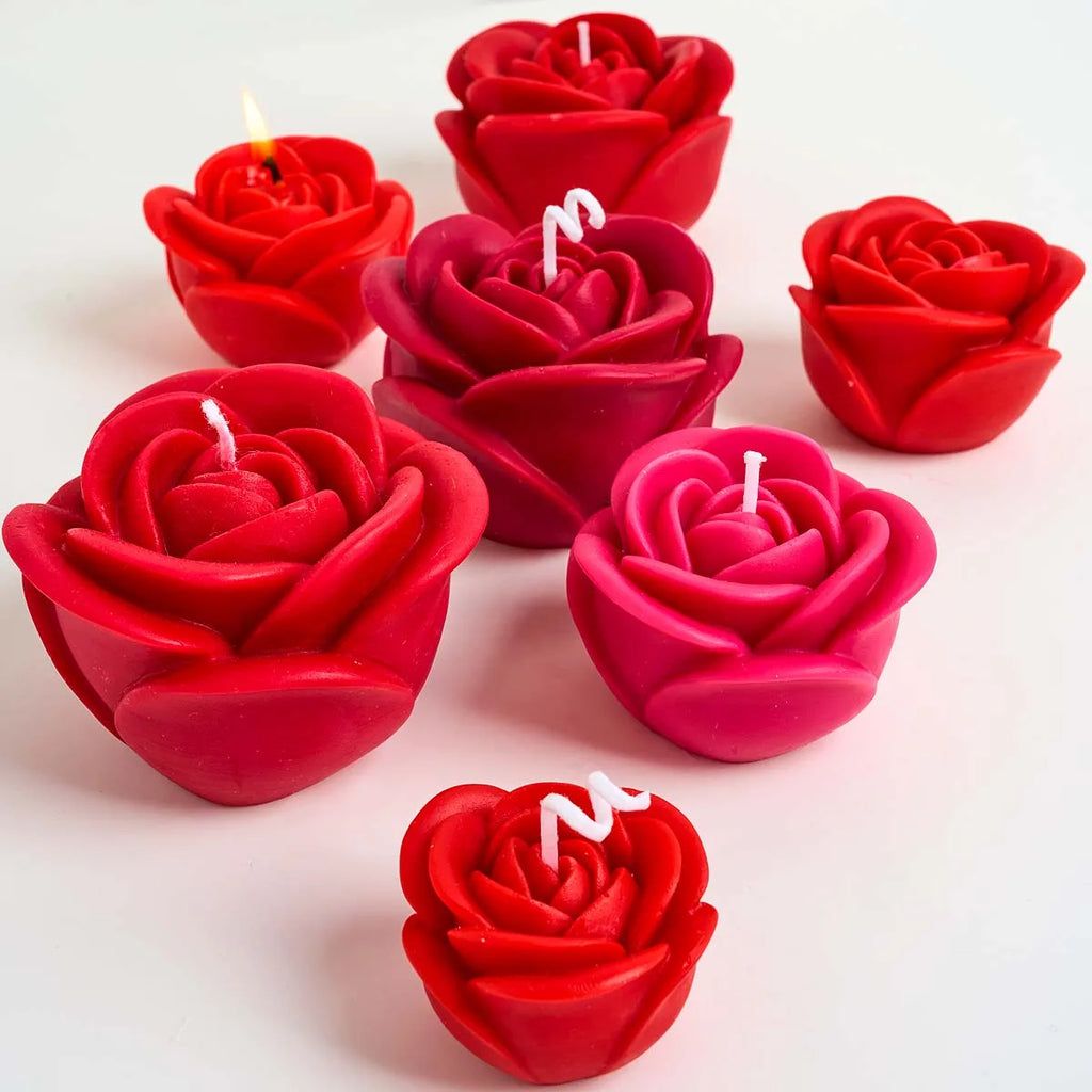 3D Rose Flower Silicone Candle Mold DIY Valentine's Day Scented Candles Soap Molds Plaster Resin Chocolate Craft Making Home Dec