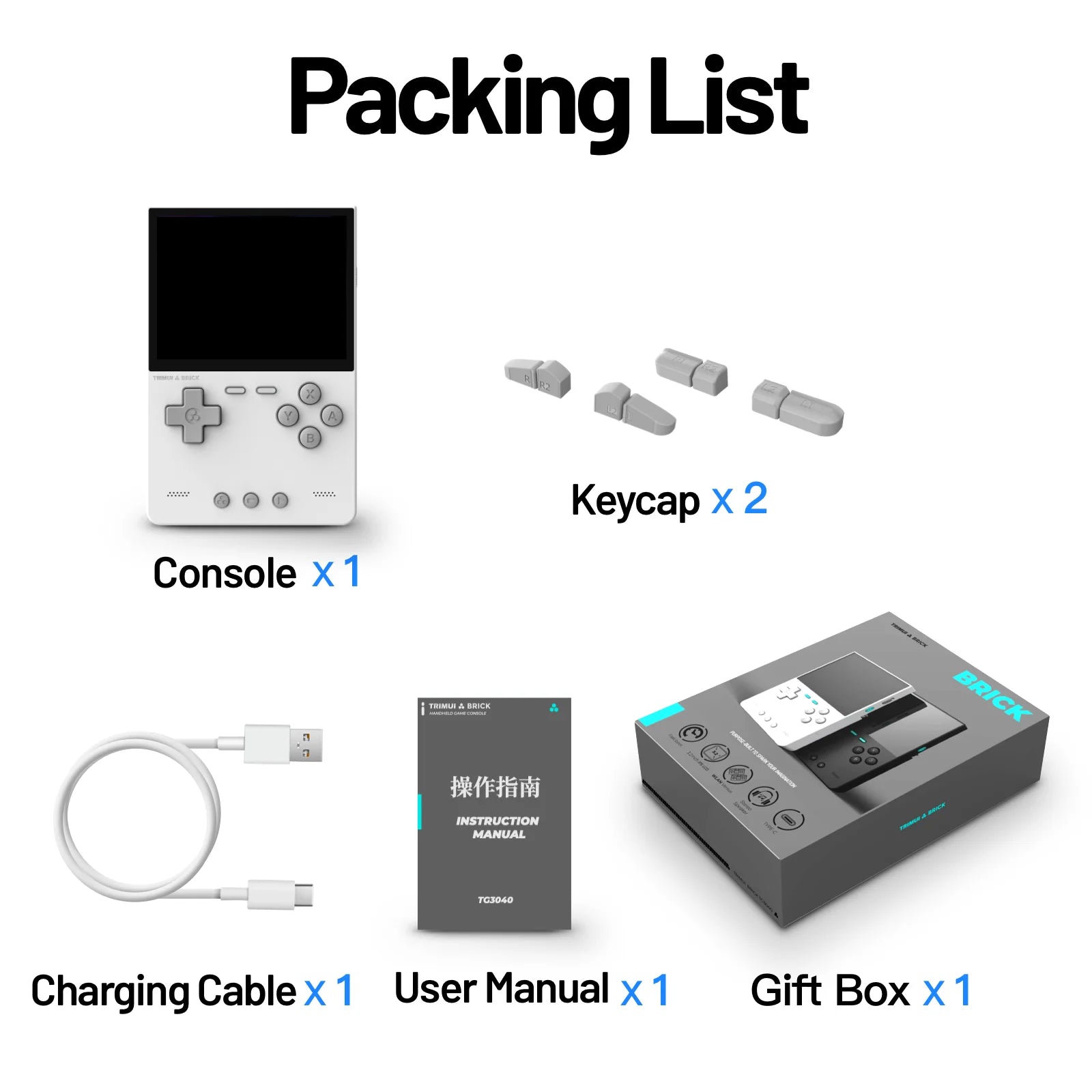 AMPOWN Trimui BRICK Portable Retro Video Games Consoles 3.2'' IPS Screen Handheld Game Players Emulator Linux System Allwinner