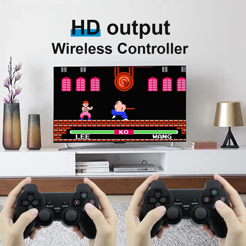 4K Game Stick Mini Video Games Consoles Video Game Player Built-in 40000 Games with 2.4G Double Wireless Controller Dropshipping