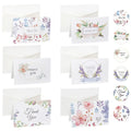 6 Sets of Thank You Cards with Envelopes and Stickers Floral Cards Blank Inside Message Greeting Cards Party