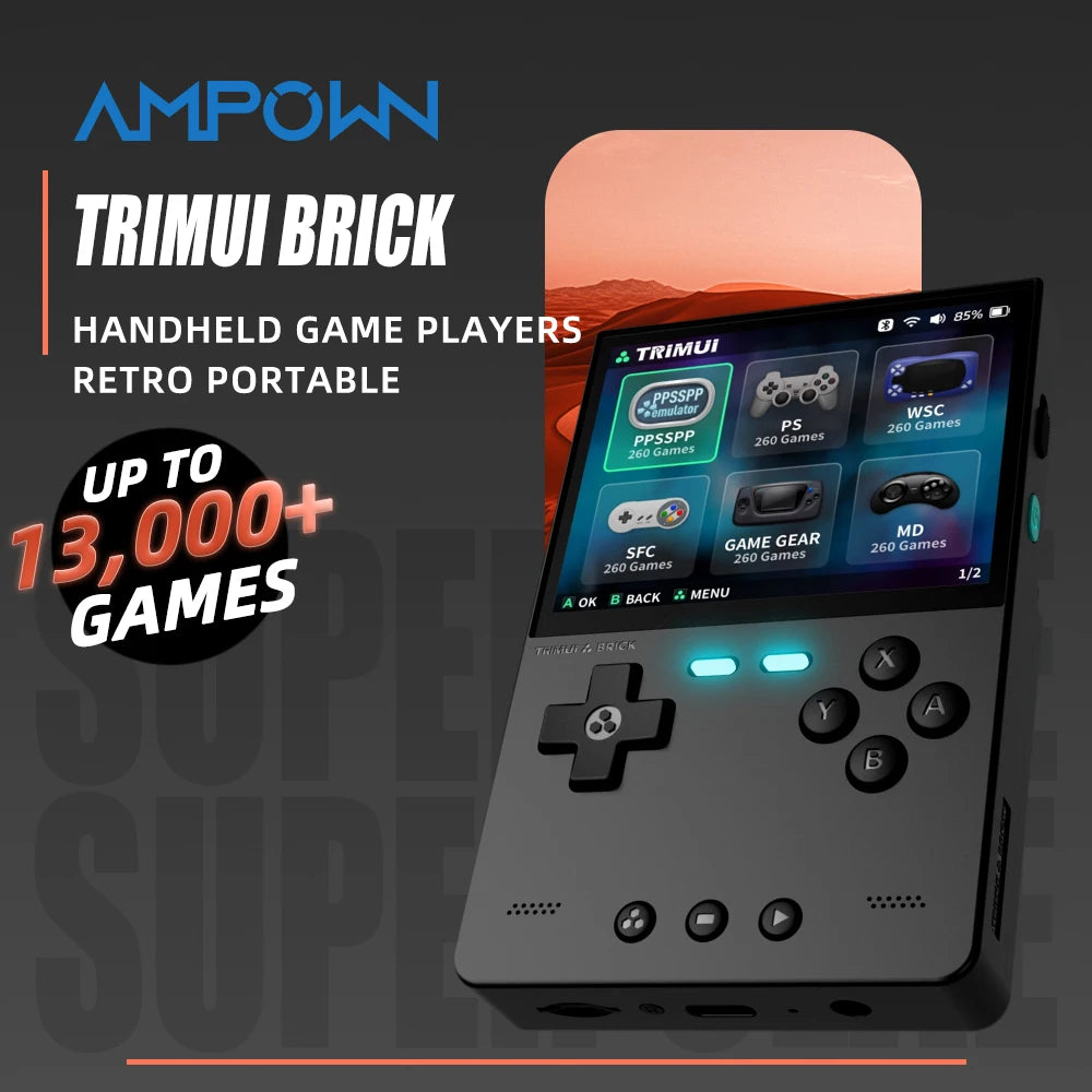 AMPOWN Trimui BRICK Portable Retro Handheld Game Players 3.2'' IPS Screen Emulator Video Games Consoles Linux System Allwinner